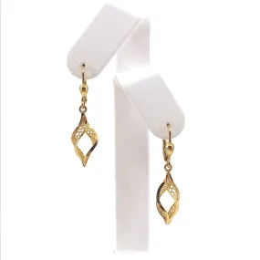 14K Gold Twisted Marquis-Shape Earrings
