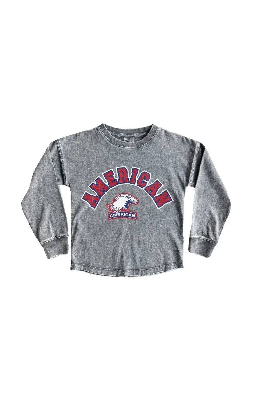 AMERICAN UNIVERSITY EAGLES KIDS FADED WASH PULLOVER