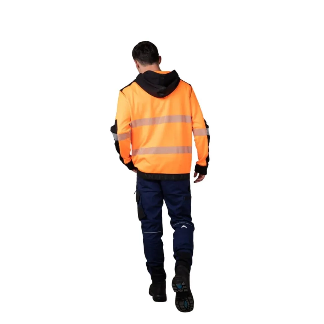 ANTHEM TAPED TECH HI VIS HOODED SWEATSHIRT ORANGE