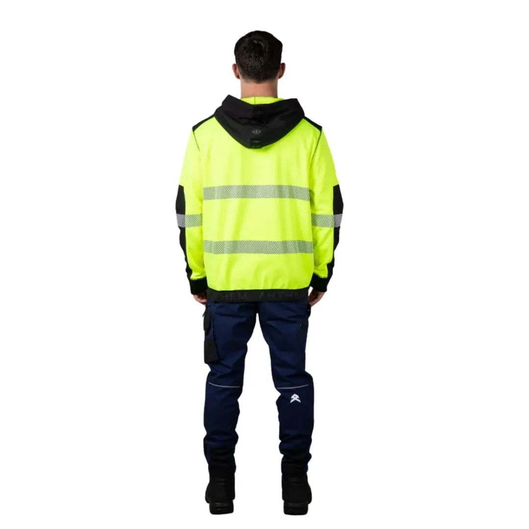 ANTHEM TAPED TECH HI VIS HOODED SWEATSHIRT YELLOW