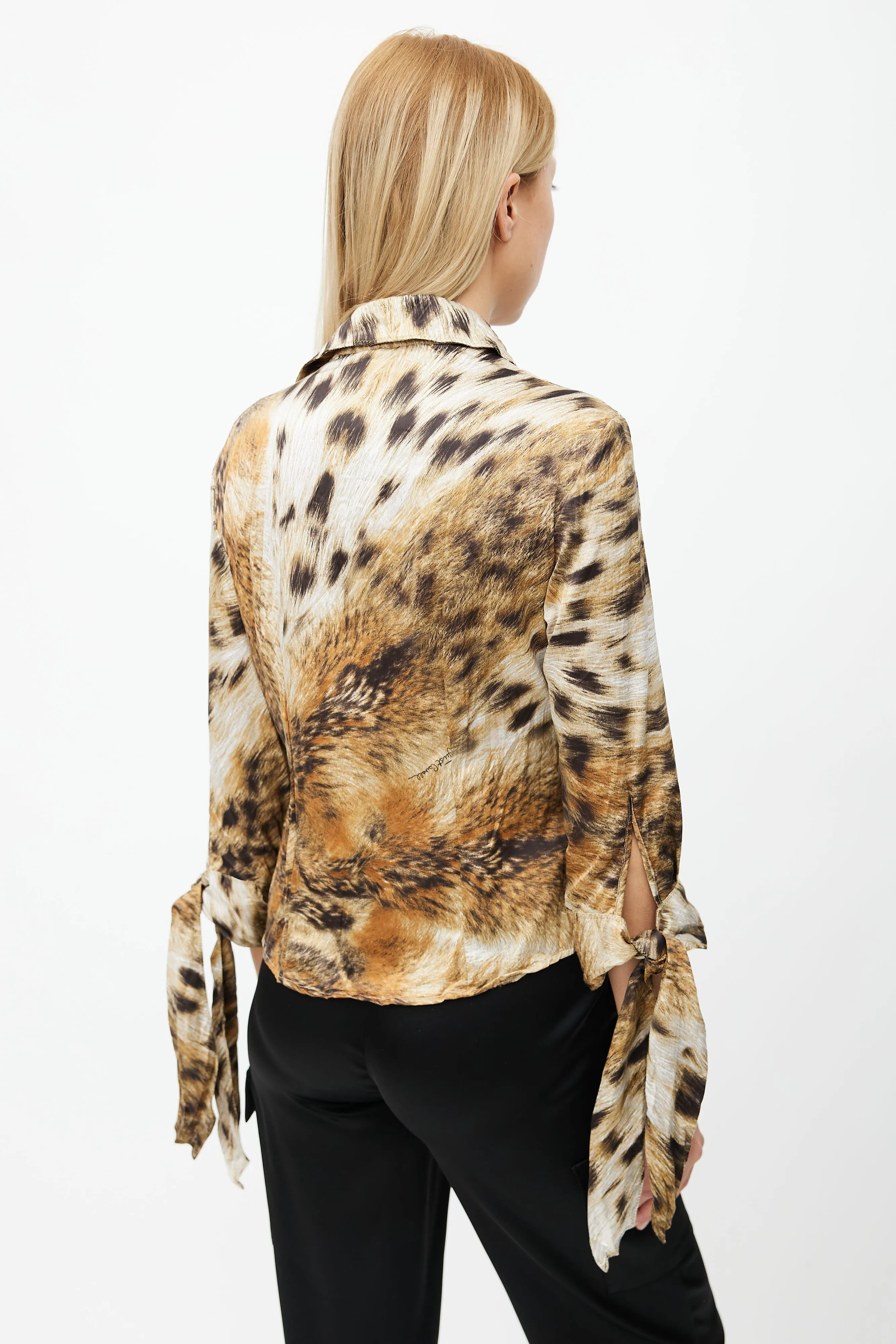 Brown & Black Print Long Sleeve Shirt