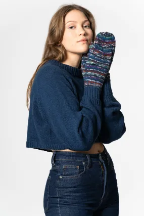 Dinadi Handknit Zero Waste Mittens Indigo Blue
