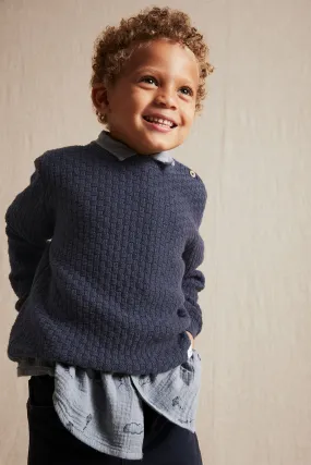 Kids blue pattern knitted jumper
