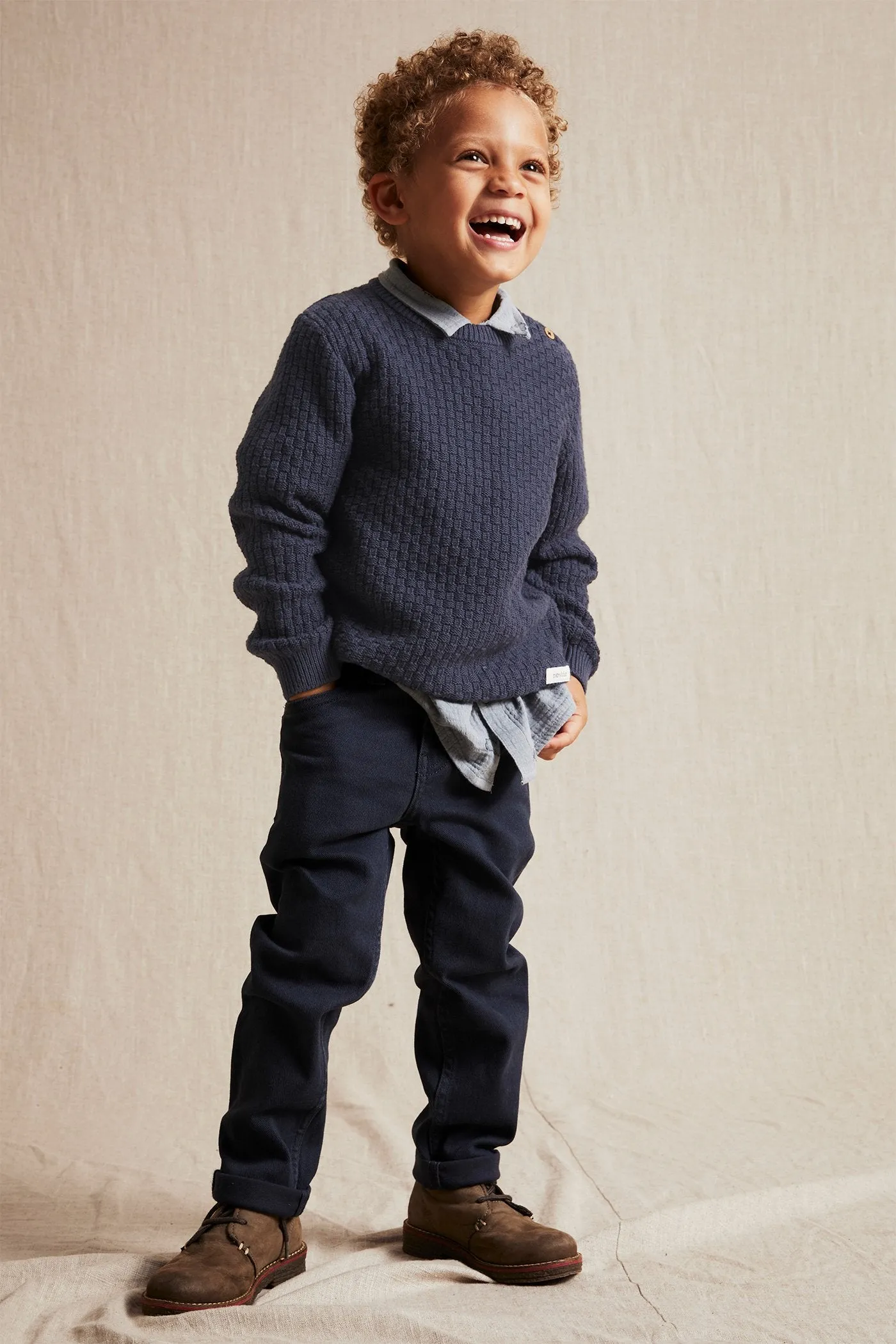Kids blue pattern knitted jumper