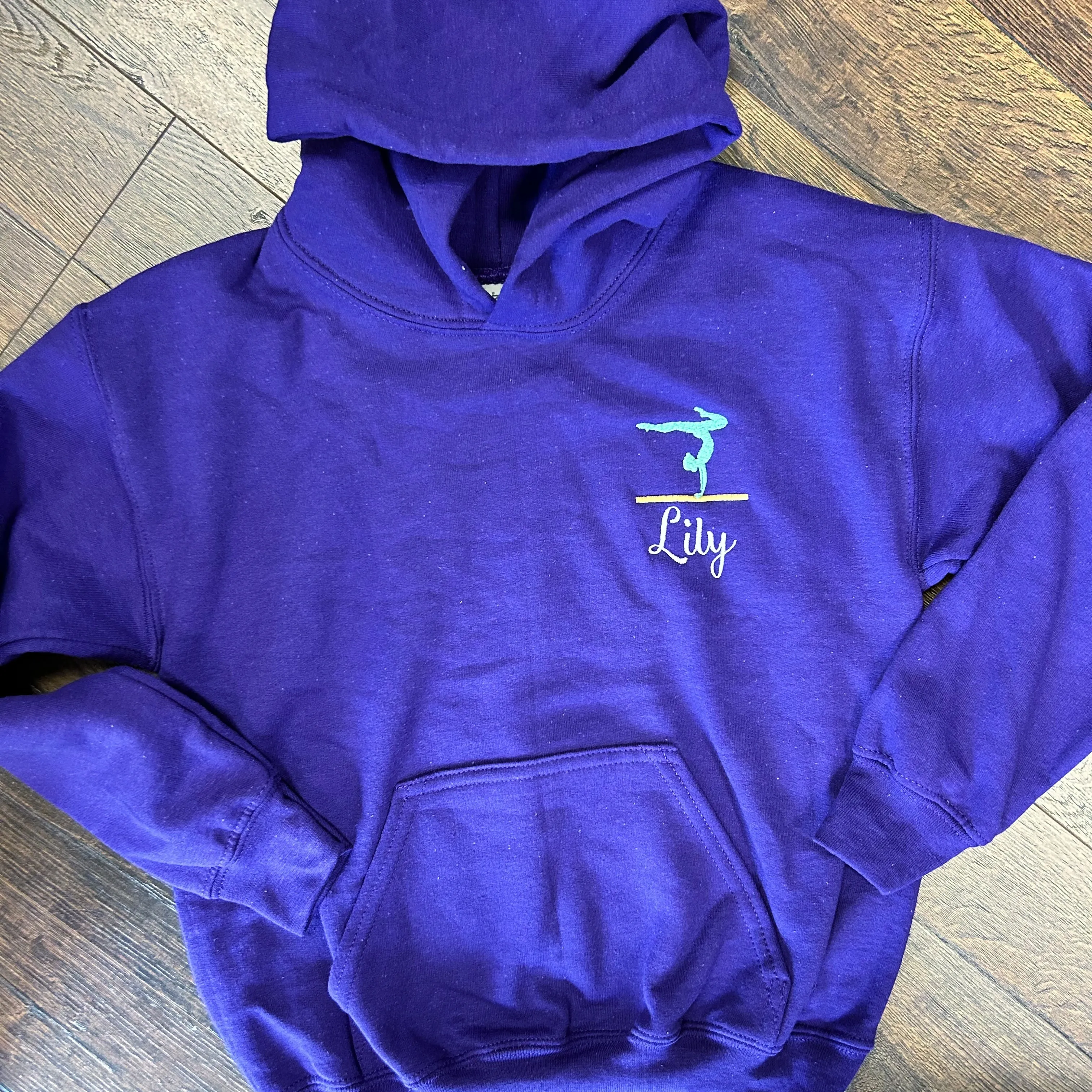 Kids Personalized Gymnastics Hooded Sweatshirt