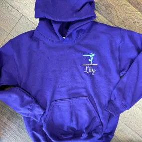 Kids Personalized Gymnastics Hooded Sweatshirt