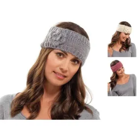 Ladies Winter Headband Flower Design - Pack of 12