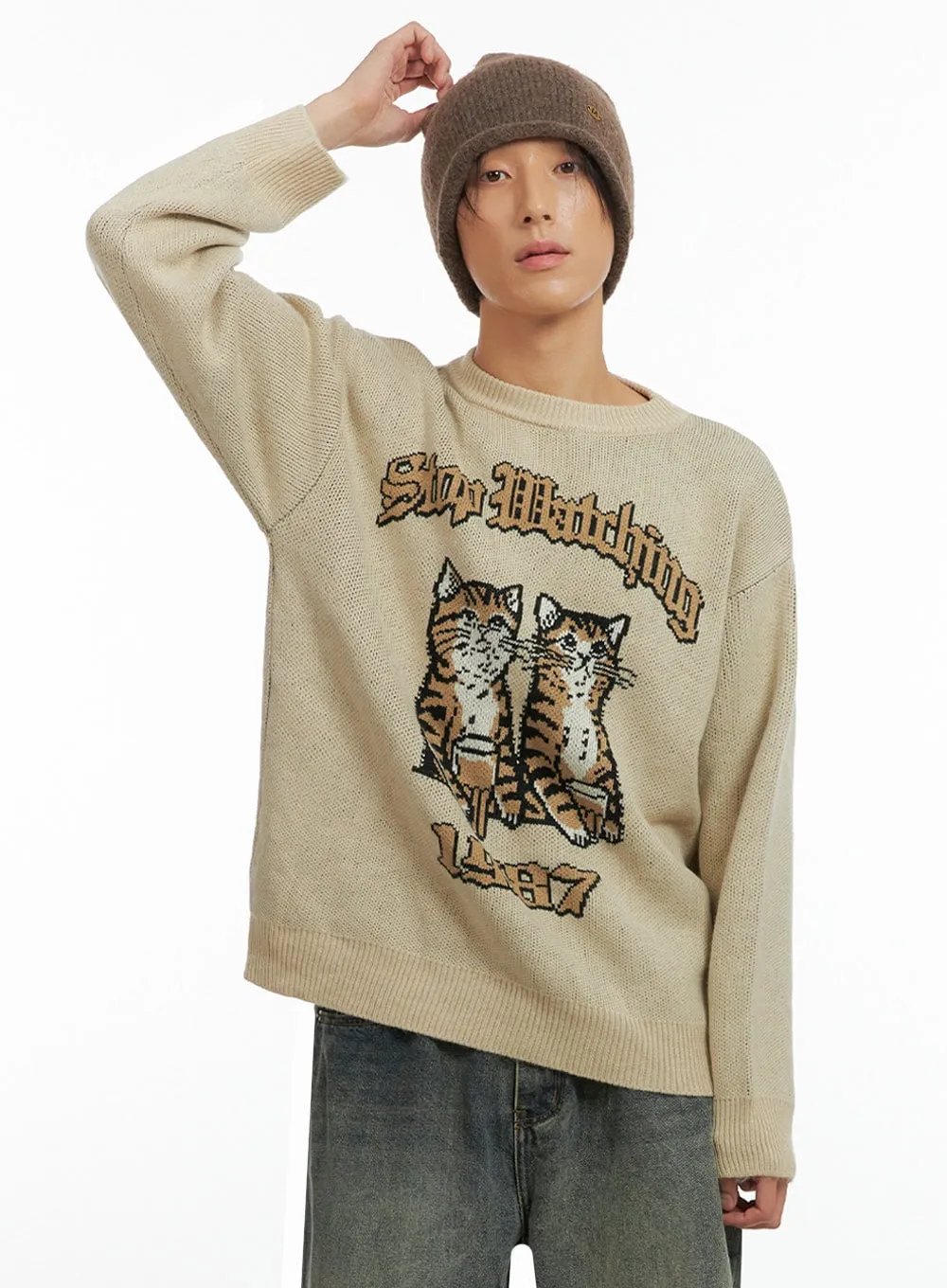 Men's Animal Print Sweater IO417