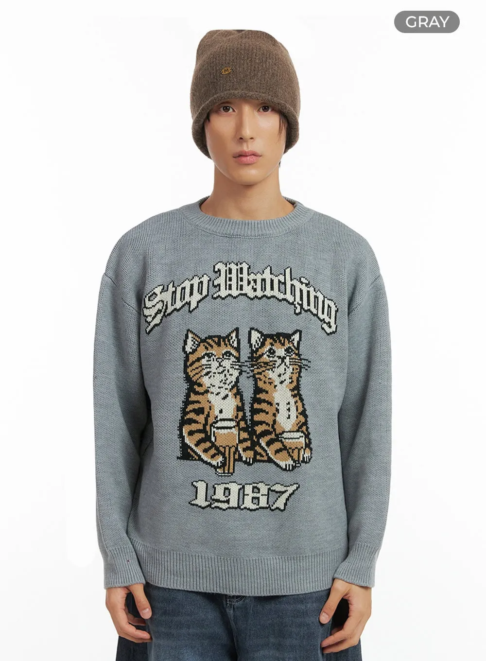 Men's Animal Print Sweater IO417