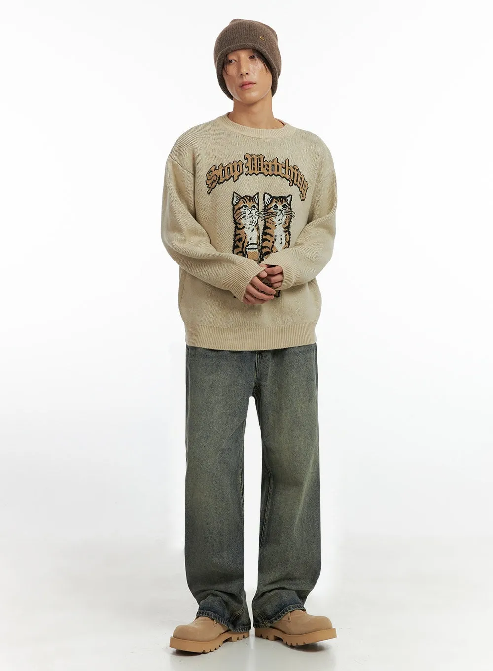 Men's Animal Print Sweater IO417
