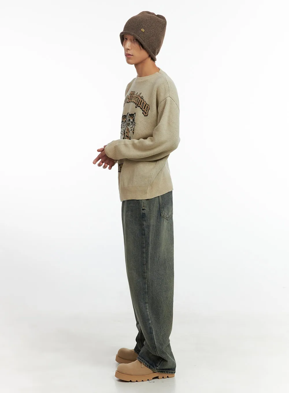 Men's Animal Print Sweater IO417