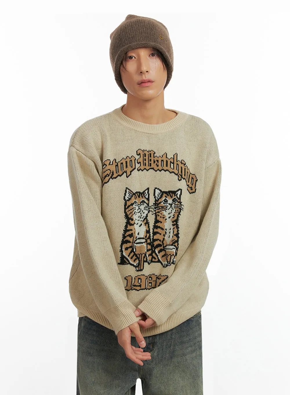 Men's Animal Print Sweater IO417