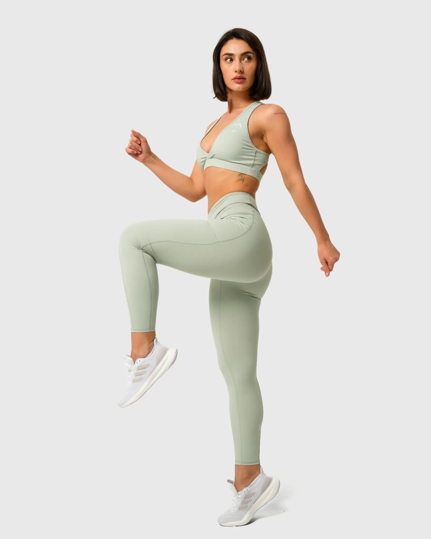 Mint Green Fusion Mid Waist Tights