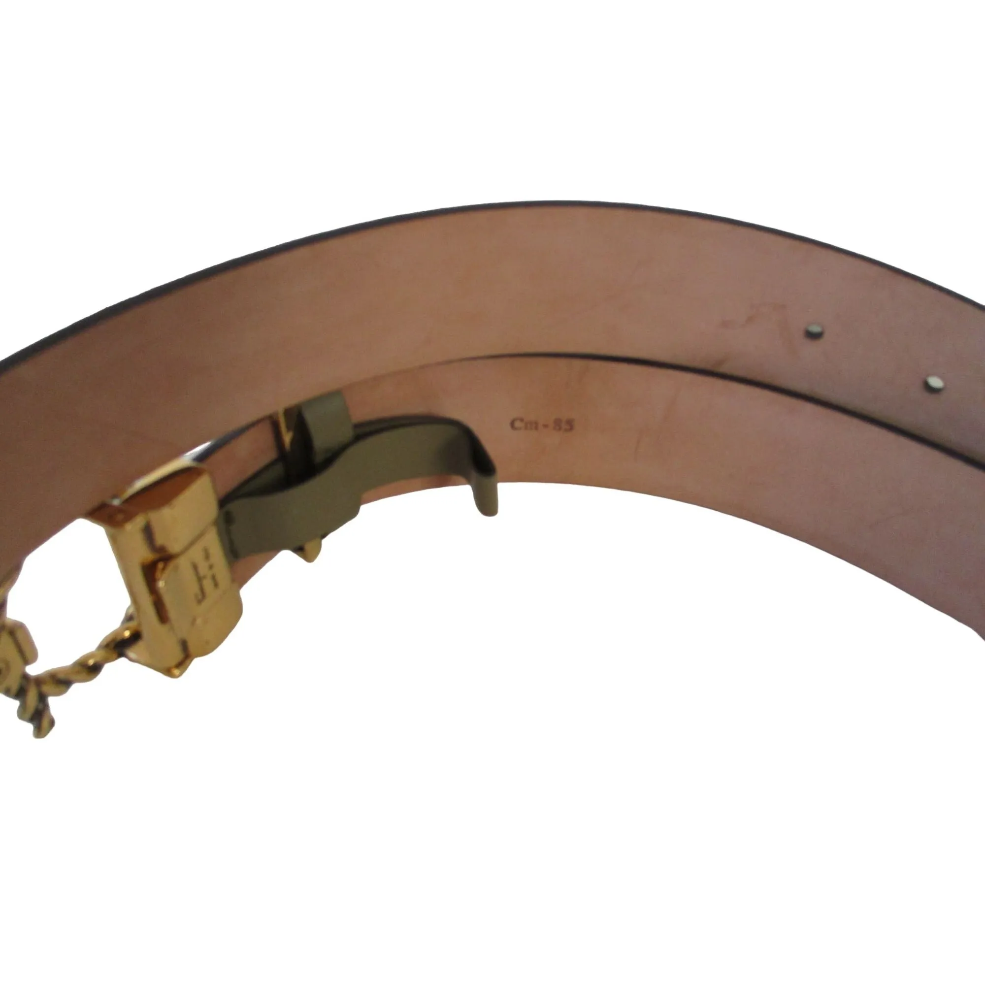 NWT Ferragamo Double Gancini Logo Green Leather Belt