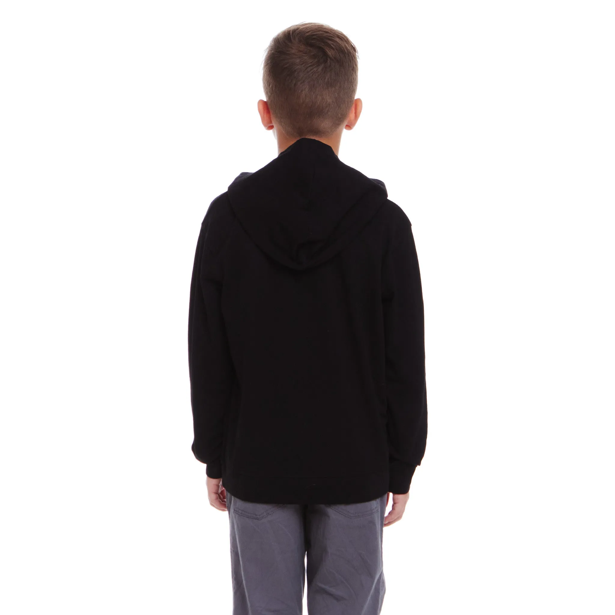 SpongeBob SquarePants™ x Andy & Evan® | Kids (7-14) Hooded Krabby Patty Sleigh Ride Tee | Black