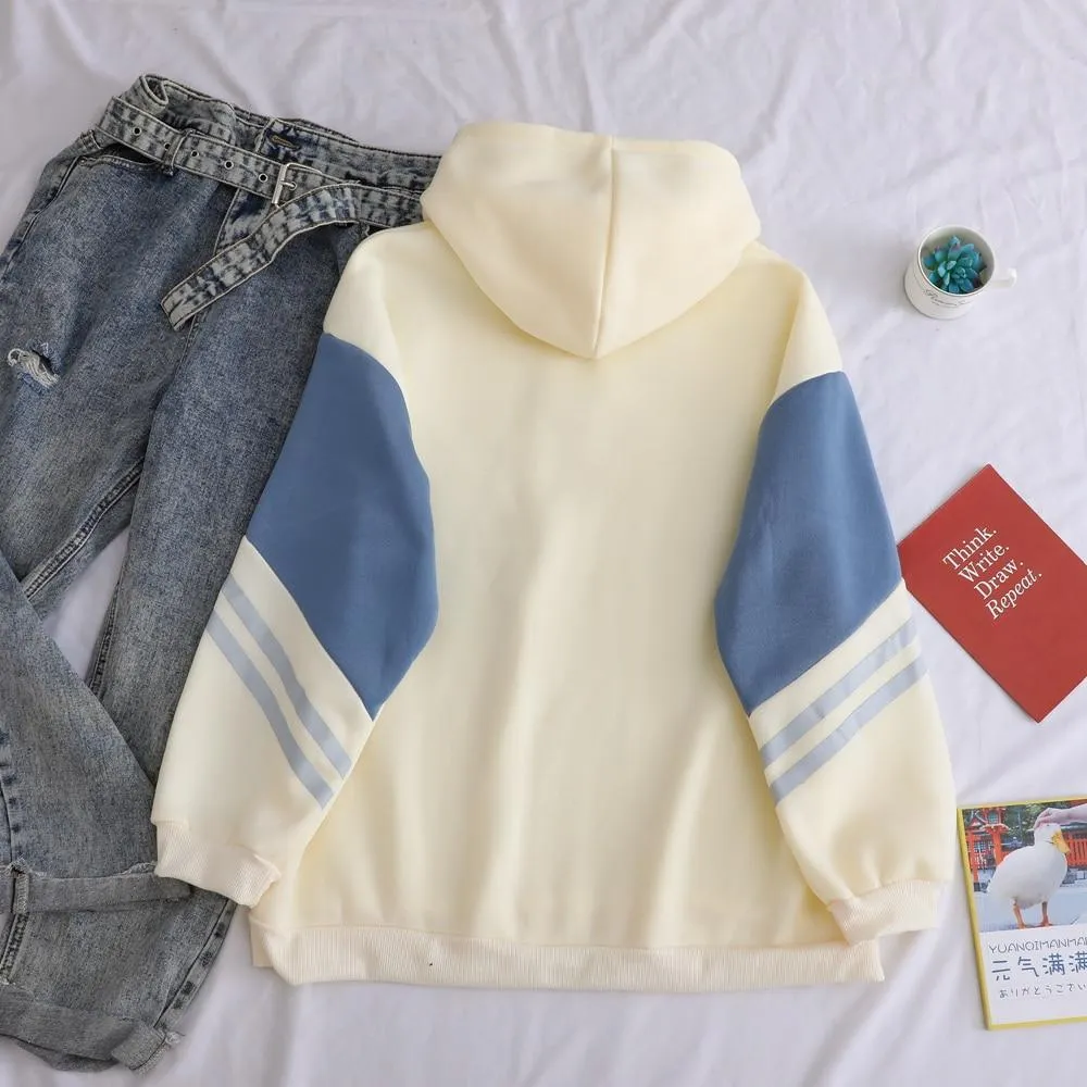 Winter Fleece Van Oil Painting Pullover Thick Loose Women Hoodies Hot