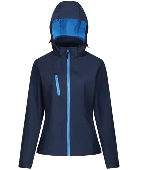 Womens venturer 3-layer hooded softshell jacket | Navy/French Blue